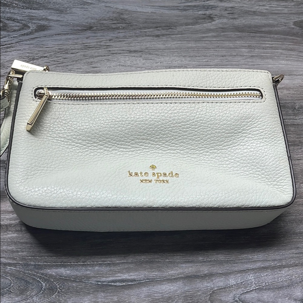 Kate Spade Cream Clutch Wristlet Pebbled Leather